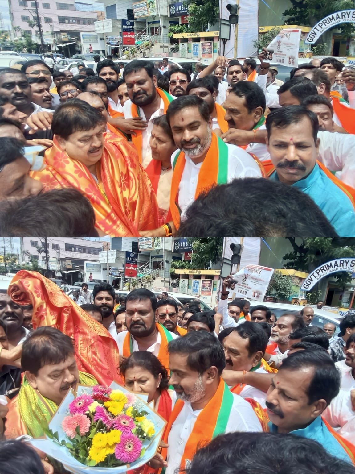 బీజేపీ తెలంగాణ రాష్ట్ర రథసారథి శ్రీ ఎన్. రాంచందర్ రావు గారికి కాజీపేటలో ఘన స్వాగతం పలికిన వరంగల్ జిల్లా అధ్యక్షులు గంట రవికుమార్