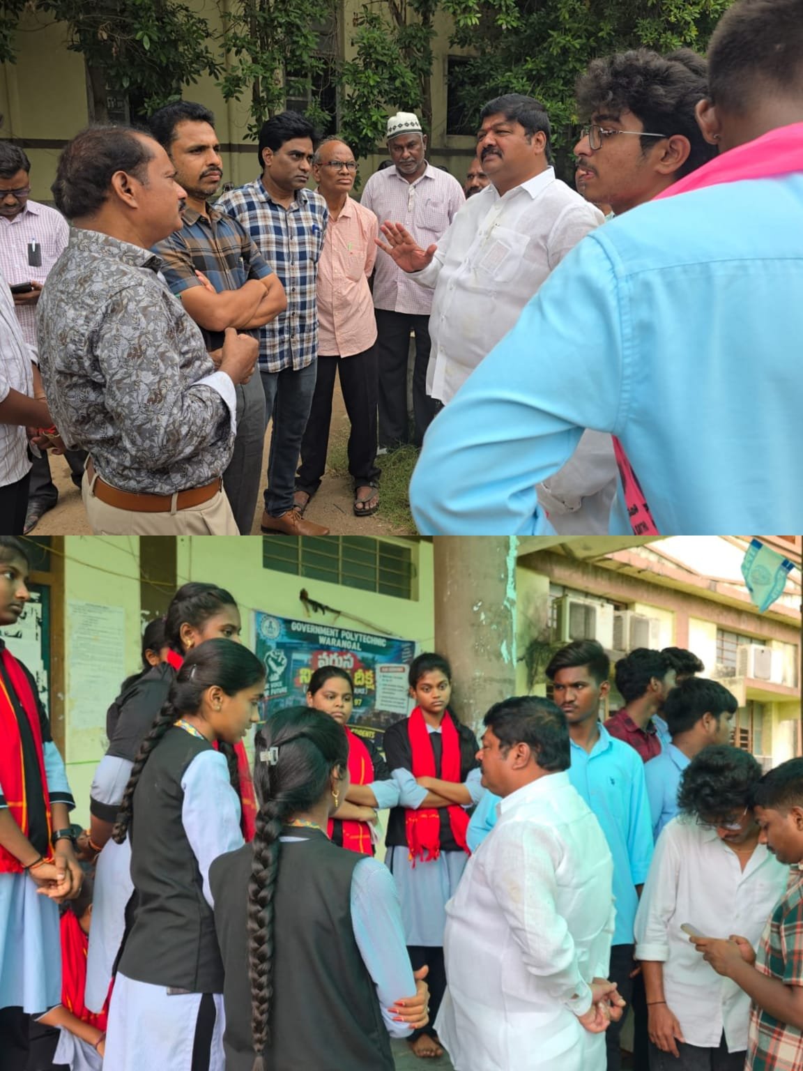 విద్యార్థుల పోరాటానికి అండగా ఉంటాం వరంగల్‌ పాలిటెక్నిక్‌ కళాశాలలో మాజీ ఎమ్మెల్యే నన్నపునేని నరేందర్‌ పర్యటన