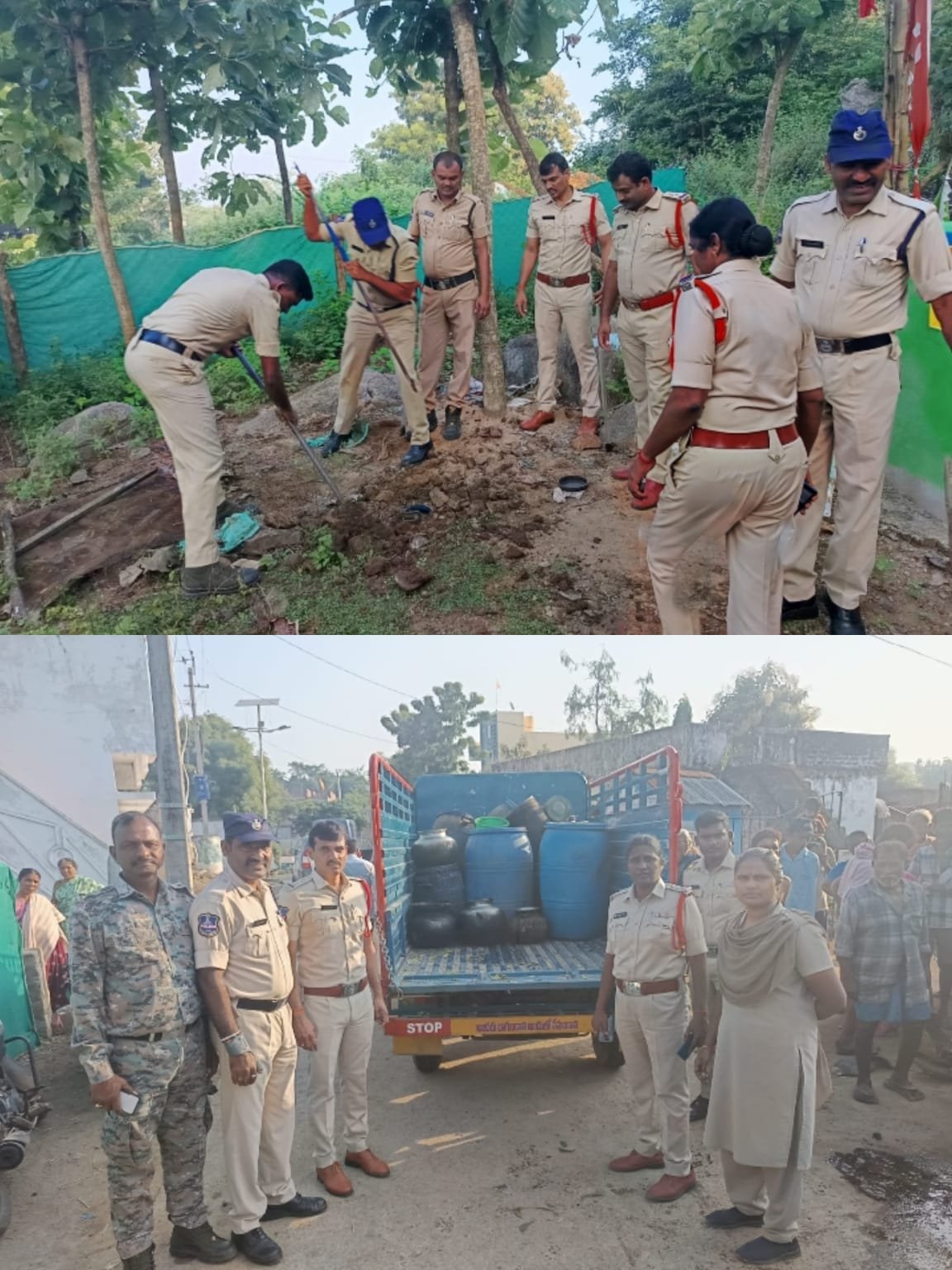 బాలపాల లింగ్యా తండాలో పోలీసుల తనిఖీలు  20 వాహనాలు గుర్తింపు.. గుడుంబా, బెల్లం ఊట ధ్వంసం